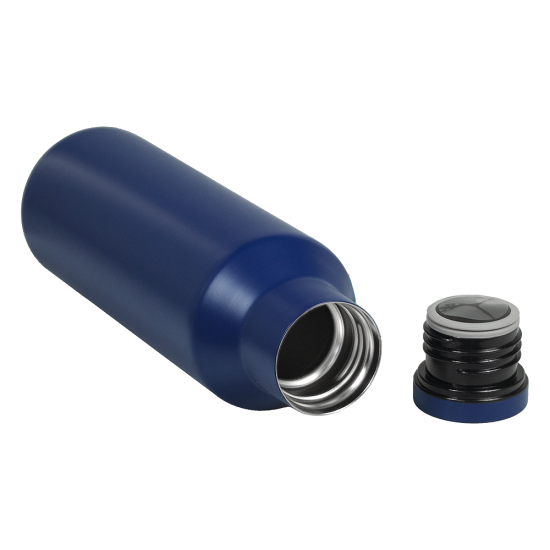 Вакуумная термобутылка  LARVIK, металлическая, двухстеночная, обьем 500 мл, темно-синяя