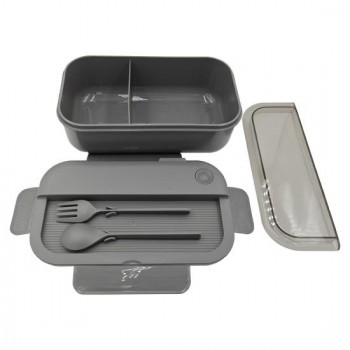 Герметичный контейнер для еды (ланч бокс)  BON VOYAGE, пластиковый, серый, 1100 мл. Герметичный контейнер для еды (ланч бокс)  BON VOYAGE, пластиковый, серый, 1100 мл.