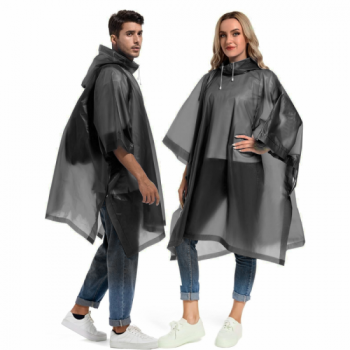 Дождевик пончо Budget туристический один размер, черный Дождевик пончо Budget туристический один размер, черный