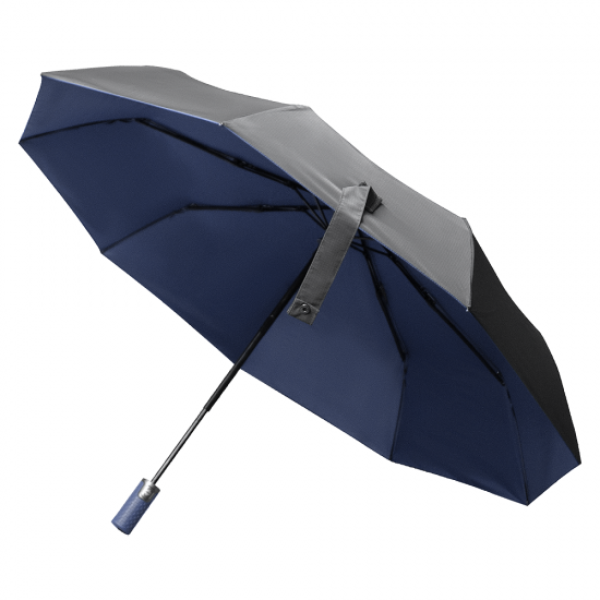 Зонт складной автоматический Forest Dolphin Bicolour диаметр 117 см, серо-синий