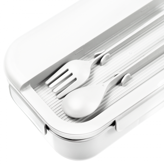 Герметичный контейнер для еды (ланч бокс)  BON VOYAGE, пластиковый, белый, 1100 мл. Герметичный контейнер для еды (ланч бокс)  BON VOYAGE, пластиковый, белый, 1100 мл.