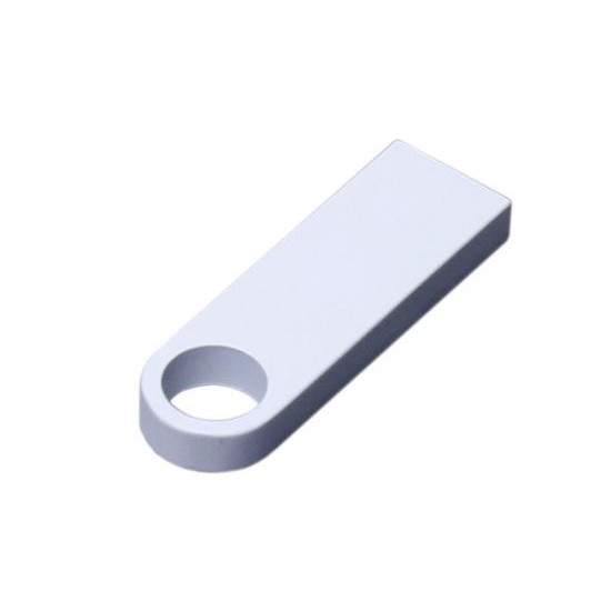 USB 2.0-флешка на 16 Гб с мини чипом и круглым отверстием, белый USB 2.0-флешка на 16 Гб с мини чипом и круглым отверстием, белый