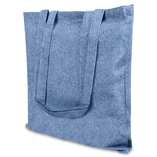 Сумка из переработанного хлопка Caravan Recycled Melange 140, плотность 140 г/м2, синяя Сумка из переработанного хлопка Caravan Recycled Melange 140, плотность 140 г/м2, синяя