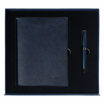 Набор подарочный Solution Prestige Duo (Ежедневник B5, ручка шариковая), темно-синий