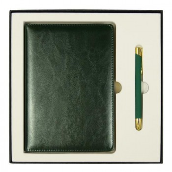 Набор подарочный Solution Duo (ежедневник City Nebraska, ручка Legend Soft Touch Mirror Gold), зеленый