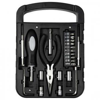 Набор инструментов Tools Unitrade, 22 инструмента,  черный, в пластиковом футляре