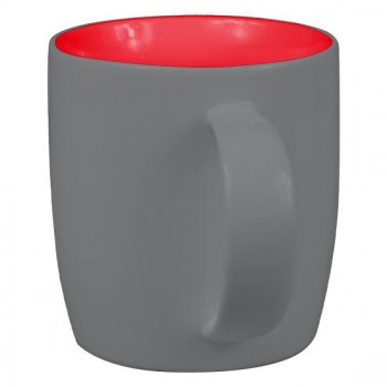 Кружка фарфоровая Casa Grande Lupin Soft, софт тач, 400 мл, серый/красный