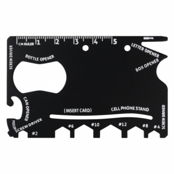 Мультитул Tools Capture в виде карточки, стальной, в чехле из кожзама, черный