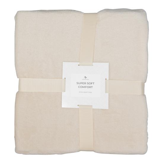 Плед мягкий флисовый Super Soft  Comfort Travel, 125*170 см, бежевый