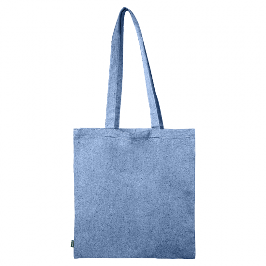 Сумка из переработанного хлопка Caravan Recycled Melange 140, плотность 140 г/м2, синяя Сумка из переработанного хлопка Caravan Recycled Melange 140, плотность 140 г/м2, синяя
