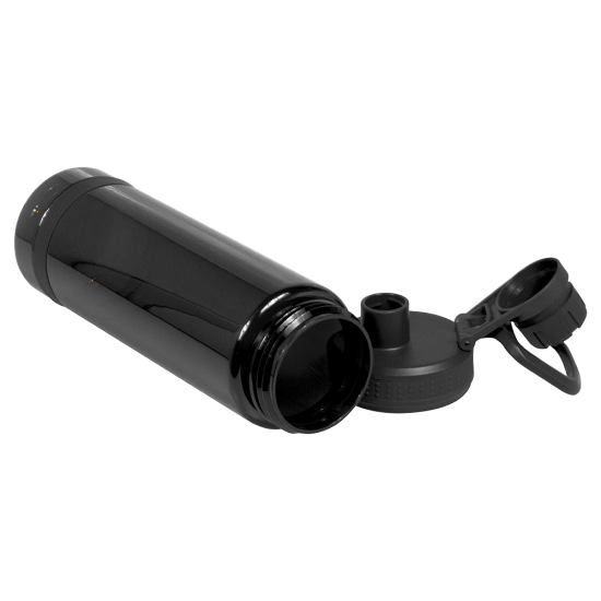 Бутылка для воды Oslo, 700 мл, пластиковая, с силиконовым кольцом, черная Бутылка для воды Oslo, 700 мл, пластиковая, с силиконовым кольцом, черная