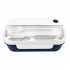 Герметичный контейнер для еды (ланч бокс)  BON VOYAGE, пластиковый, бело-темно-синий, 1100 мл.