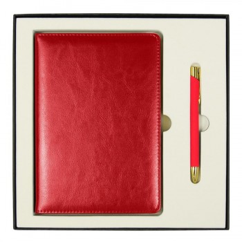Набор подарочный Solution Duo (ежедневник City Nebraska, ручка Legend Soft Touch Mirror Gold), красный