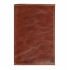Обложка для паспорта Leather Sky Matt Trend из натуральной кожи, коричневая с белой прострочкой