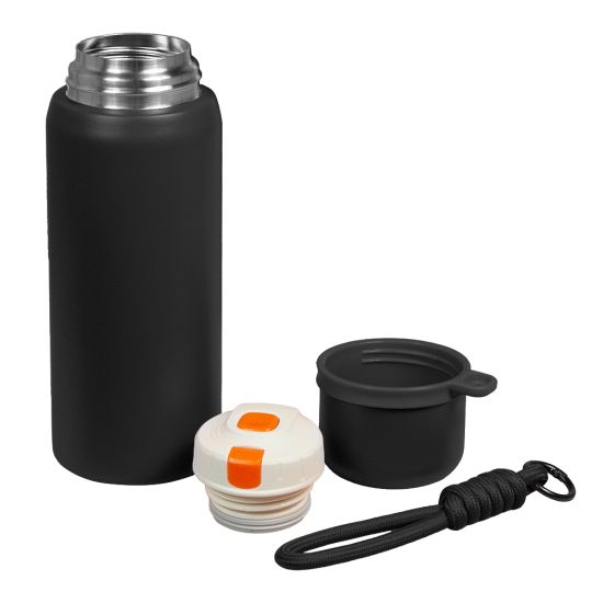 Термос вакуумный стальной La Vie с ремувкой  двухстеночный 500 мл матовый в подарочной упаковке, черный