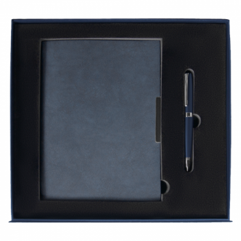 Набор подарочный Solution Prestige Duo (Ежедневник B5, ручка шариковая), темно-синий