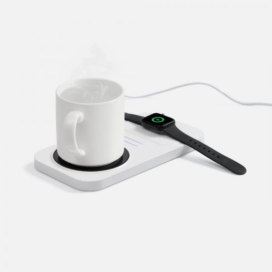 Беспроводное зарядное устройство с подогревом кружки Hot Task, белое Беспроводное зарядное устройство с подогревом кружки Hot Task, белое