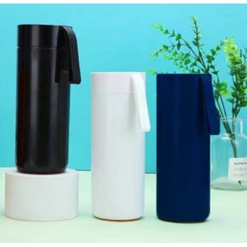 Термокружка Бастион 400 мл с силиконовым ремешком, пластик/металл, белый