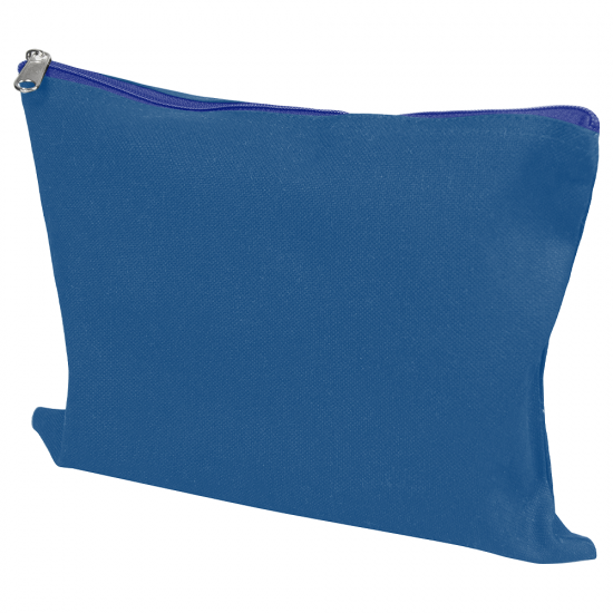 Косметичка из хлопка Caravan 340, плотность 340 г/м2, размер 20,5*28 см, синяя Косметичка из хлопка Caravan 340, плотность 340 г/м2, размер 20,5*28 см, синяя