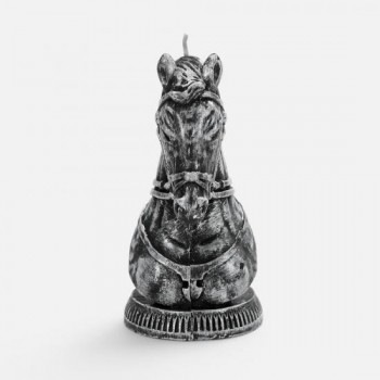 Свеча фигурная «Бюст лошади», серебристая