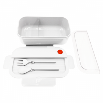 Герметичный контейнер для еды (ланч бокс)  BON VOYAGE, пластиковый, белый-красный, 1100 мл. Герметичный контейнер для еды (ланч бокс)  BON VOYAGE, пластиковый, белый-красный, 1100 мл.