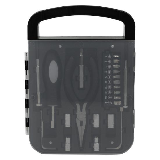 Набор инструментов Tools Unitrade, 22 инструмента,  черный, в пластиковом футляре Набор инструментов Tools Unitrade, 22 инструмента,  черный, в пластиковом футляре