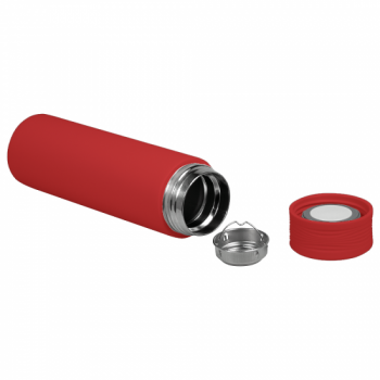 Термос Balance вакуумный стальной, 500 мл, пластиковая крышка, красный, матовый