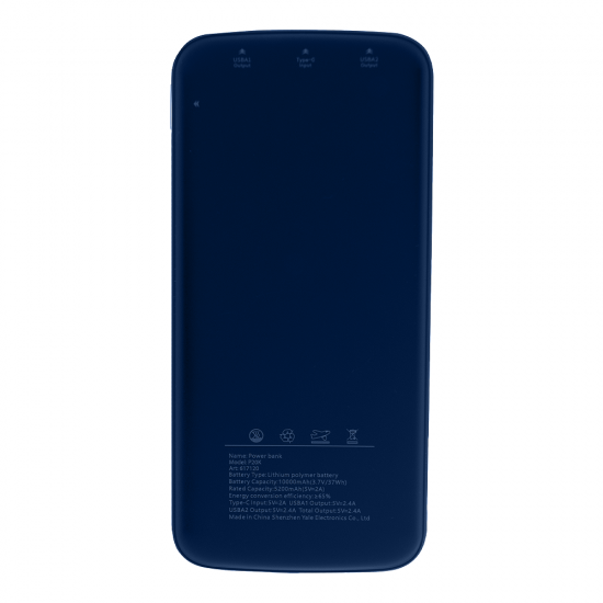 Внешний аккумулятор «Universal», 10 000 mAH, 5V 2.4 A, темно-синий Внешний аккумулятор «Universal», 10 000 mAH, 5V 2.4 A, темно-синий