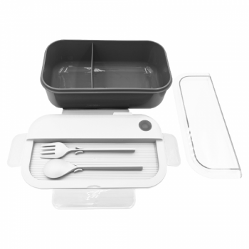 Герметичный контейнер для еды (ланч бокс)  BON VOYAGE, пластиковый, бело-серый, 1100 мл. Герметичный контейнер для еды (ланч бокс)  BON VOYAGE, пластиковый, бело-серый, 1100 мл.